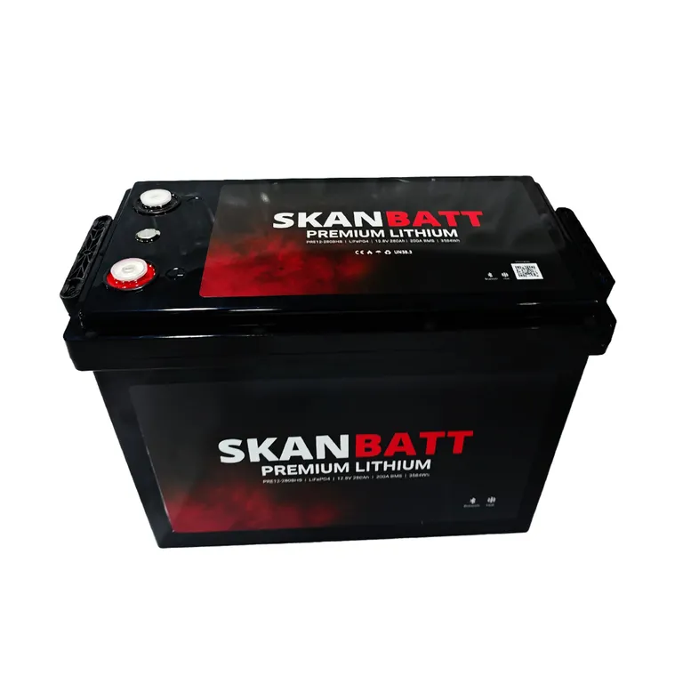 Skanbatt Premium Lithium 12V 280Ah 200A BMS Bluetooth Heat Kompakt