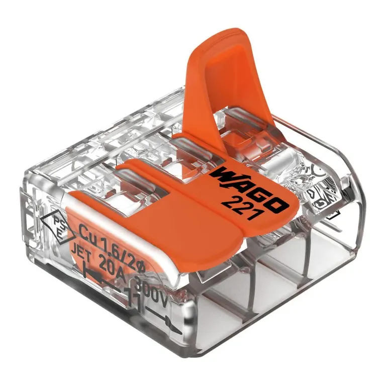 Wago Koblingsklemme 3-leder - 4mm2 - 5pk