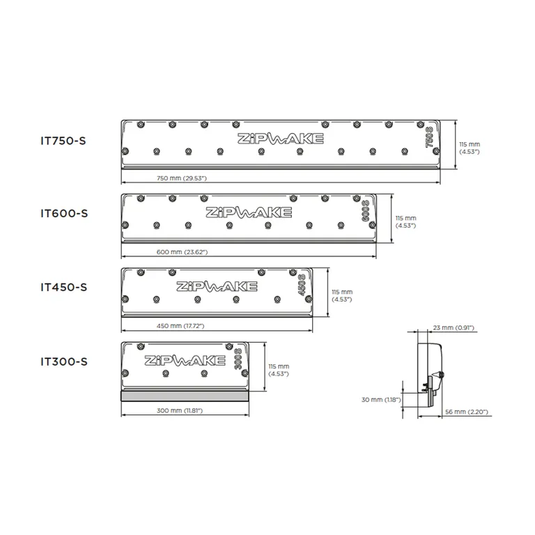 ZipWake KB 300-S PRO interceptor startpakke 2x300mm