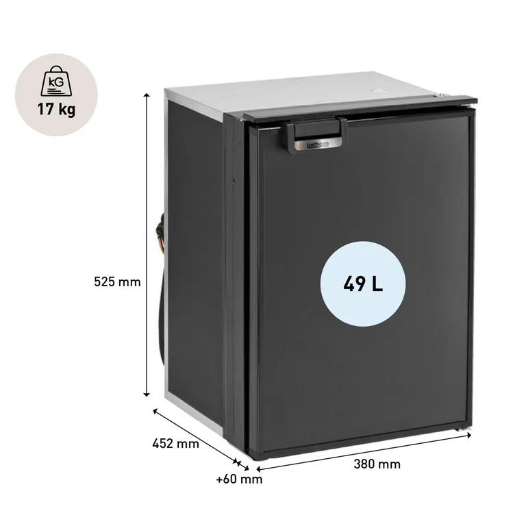 Isotherm Cruise Classic CR49 Total Black 49L kjøleskap, matt sort,12/24V