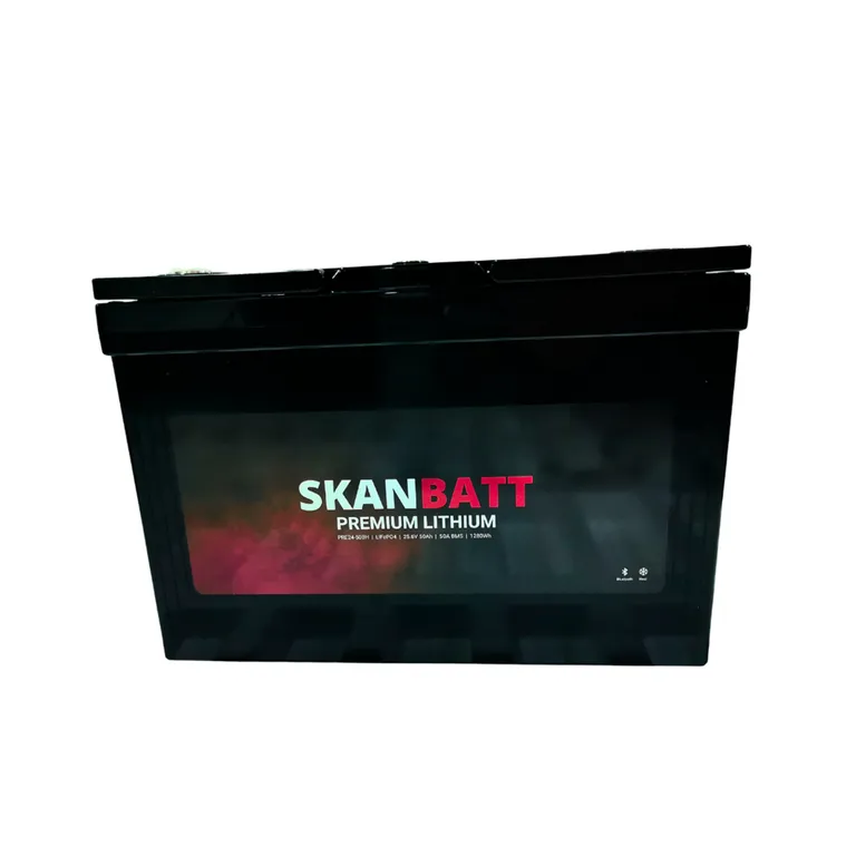 Skanbatt Premium Lithium 24V 50Ah 50A BMS Bluetooth Heat