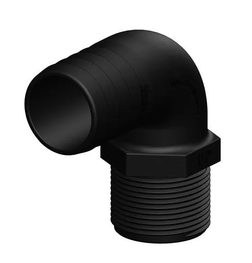 Trudesign 90 grader slangetilkobling hann 1 1/2" (38mm utv.)