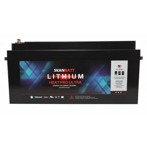 Skanbatt Lithium Heat Pro Ultra 12V LiFePo4 batteri 300Ah med 200A BMS