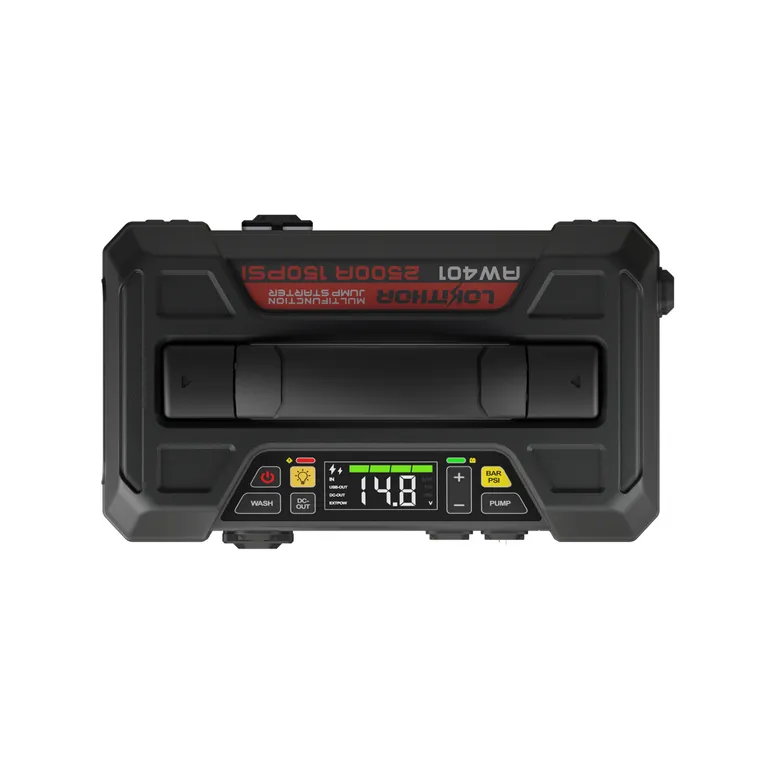 Lokithor AW401 Lithium Startbooster 12V 2500A-150 PSI Luftkompressor-1.5 MPA høytrykkspyler