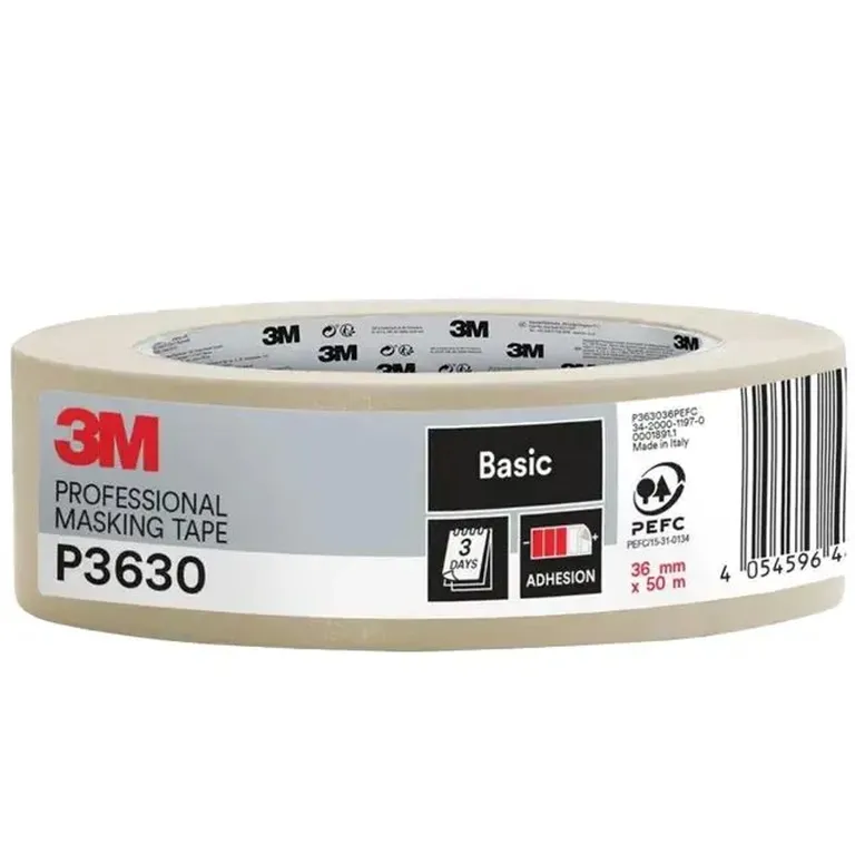 3M Maskeringstape Hvit 36mm x 50m
