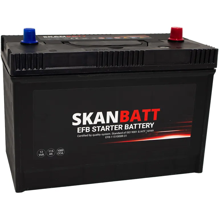 SKANBATT EFB Startbatteri 12V 115AH 1000CCA (330x173x239mm)