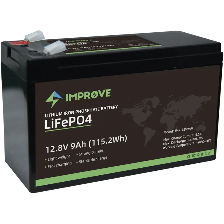 Improve Lithium 12V LiFePO4 batteri 12Ah med 12A BMS