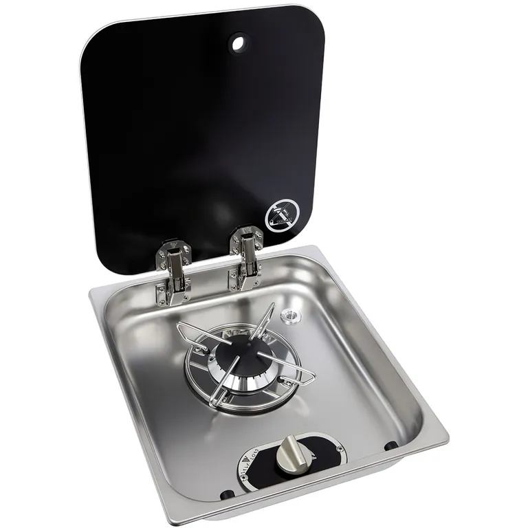 Navy Load Stainless Steel Hob 1 koketopp med 1 bluss og lokk, nedfellbar