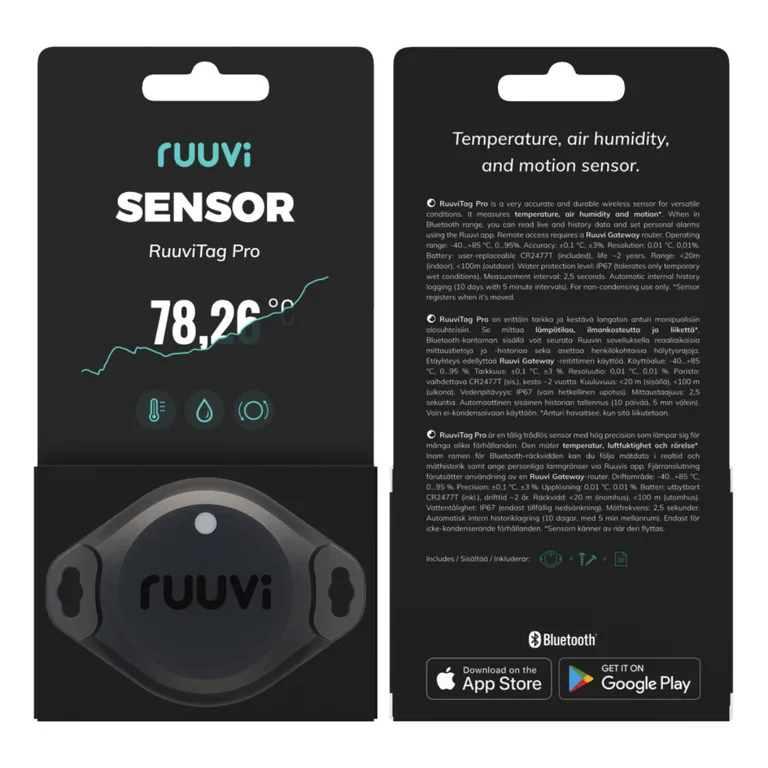 RUUVI Tag Pro Bluetooth Sensor IP67