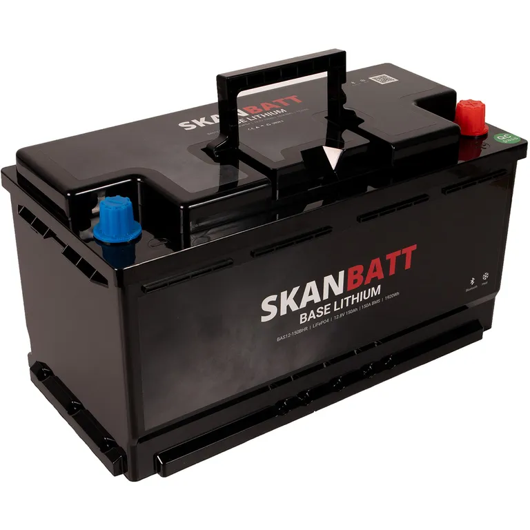 Skanbatt Base Lithium 12V 150Ah 150A BMS Bluetooth Heat Bobil