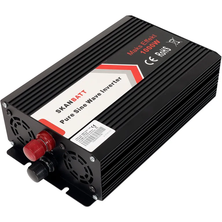Skanbatt SBP1000-12 1000W ren sinus-inverter med trådløs fjernkontroll