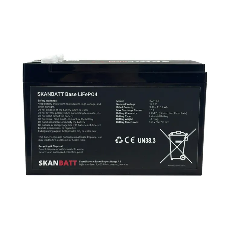 Skanbatt Base Lithium 12V 9Ah 10A BMS