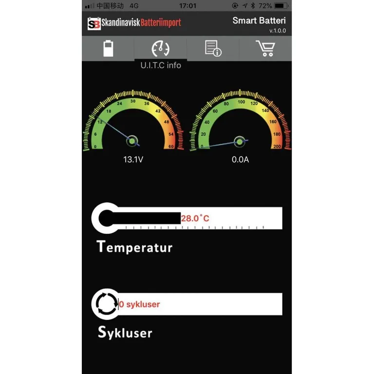 Skanbatt Litium LiFePo4 12V batteri 50Ah med Bluetooth og 50A BMS