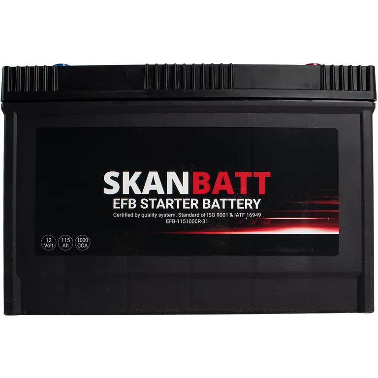 SKANBATT EFB Startbatteri 12V 115AH 1000CCA (330x173x239mm)