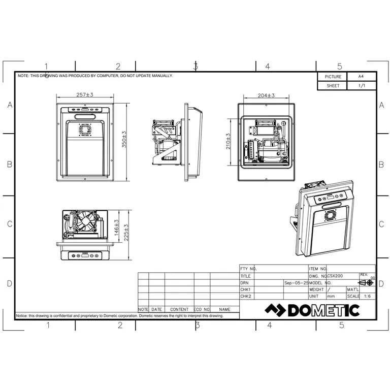Dometic Kjøleaggregat CSX200 komplett 12/24V