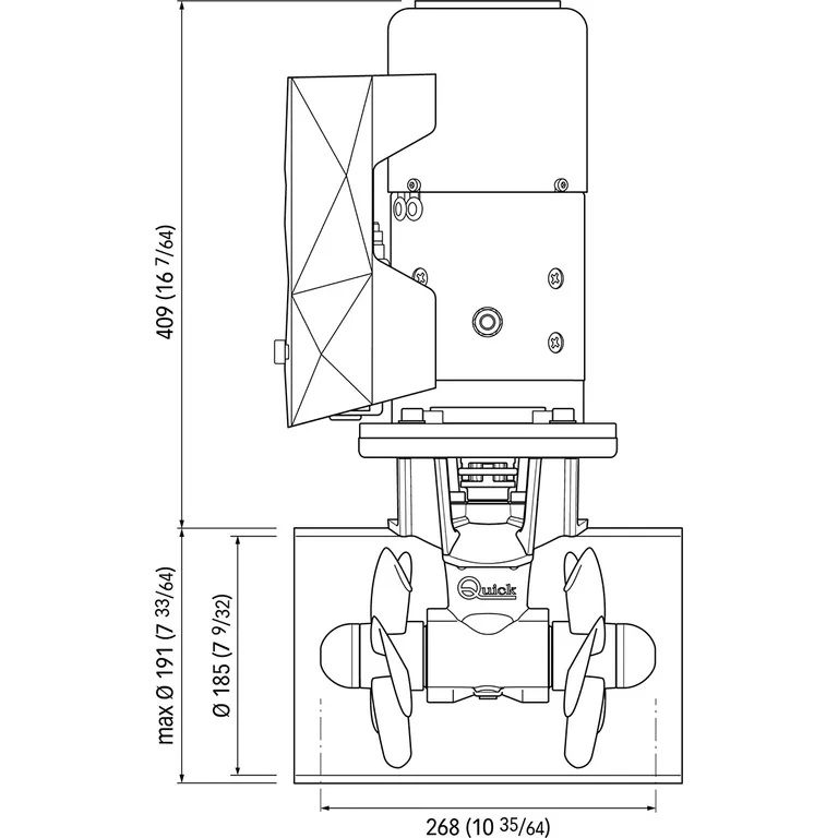 Quick baugpropell pakke 185mm tunnel 105kg skyvekraft