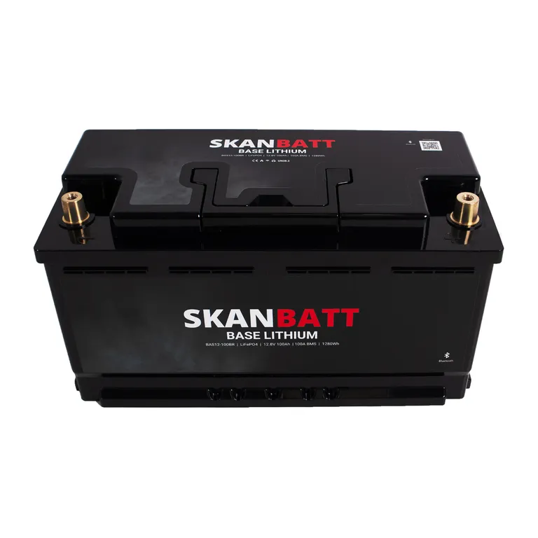 Skanbatt Base Lithium batteri 12V 100Ah 100A BMS Bluetooth Bobil