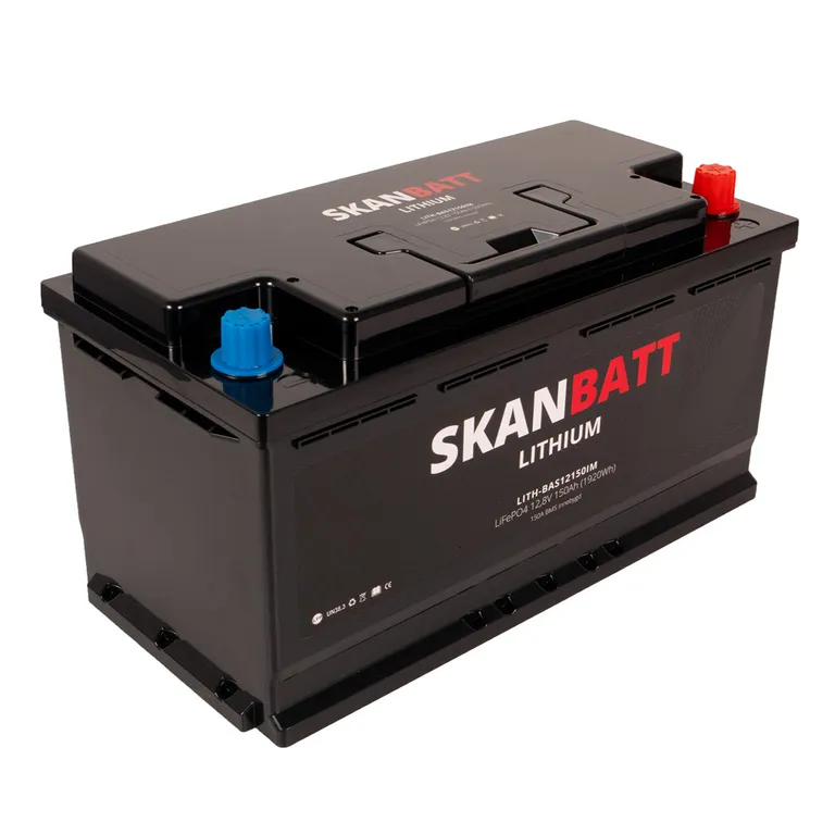 Skanbatt Lithium 12V 150Ah LiFePo4-batteri, 150A BMS