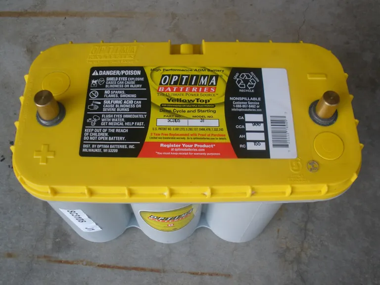 Optima YellowTop YTS 5.5 12V 75Ah AGM start og forbruksbatteri