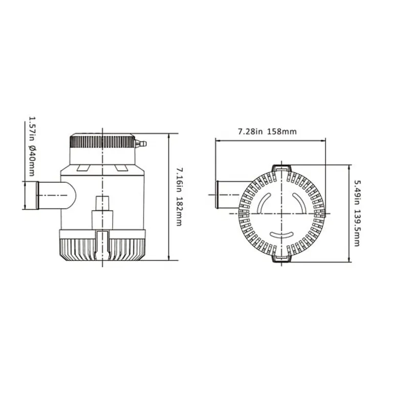 SeaFlo 24V lensepumpe 01 Series 3500GPH