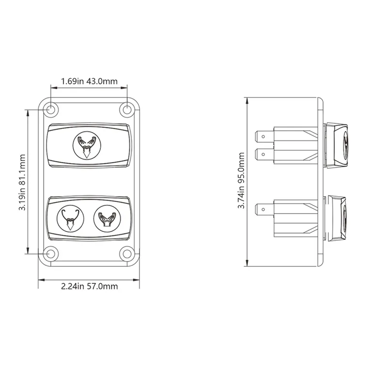 Seaflo Elektrisk toalett Regular Quiet flush Soft close, for saltvannspyling 12V