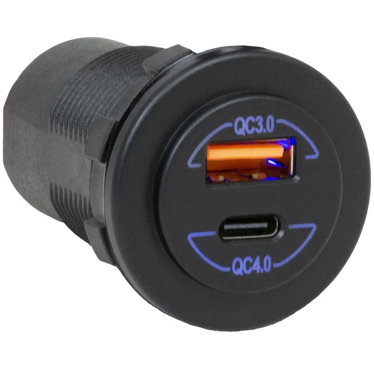 Innfellbar USB-C / USB-A Kontakt 12 / 24 V