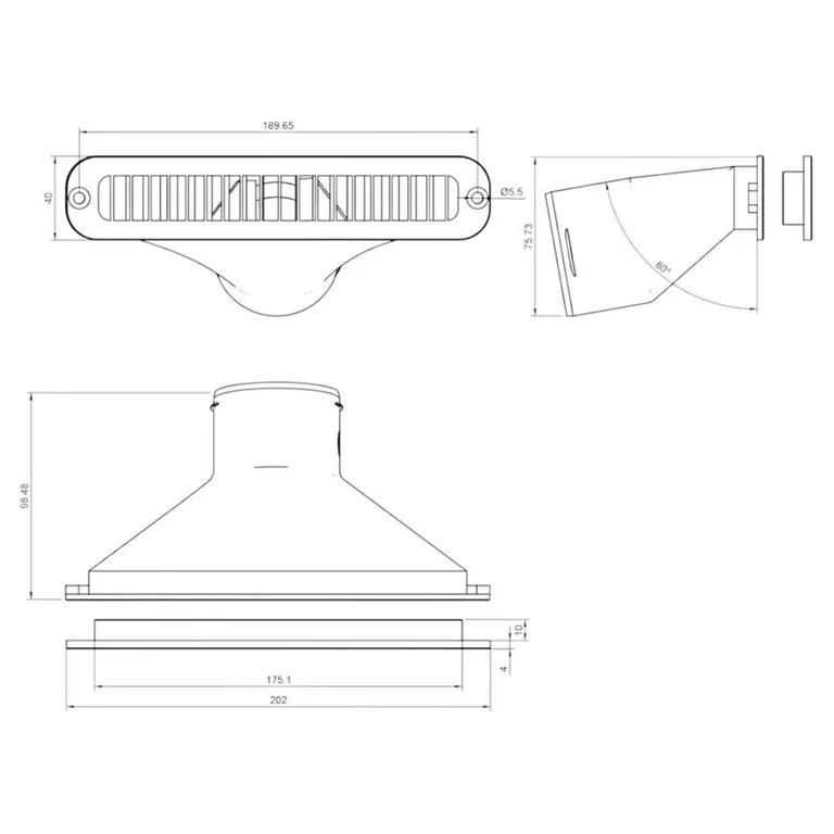 Autoterm defrostermunnstykke 60 mm