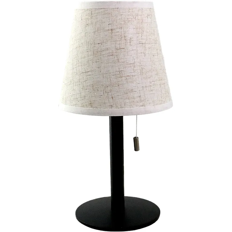 Homeline Bordlampe med stålfot, beige skjerm