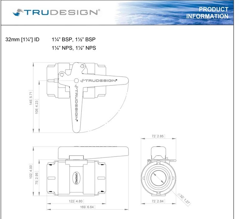 Trudesign Kuleventil BSP 1 1/2" (38 mm)