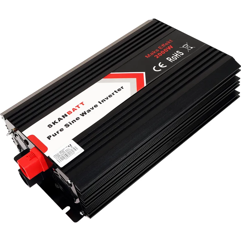 Skanbatt SBP2000-12 2000W ren sinus-inverter med trådløs fjernkontroll