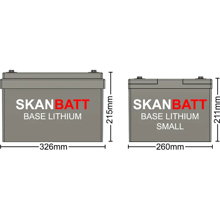 Skanbatt Base Lithium Small batteri 12V 100Ah 100A BMS