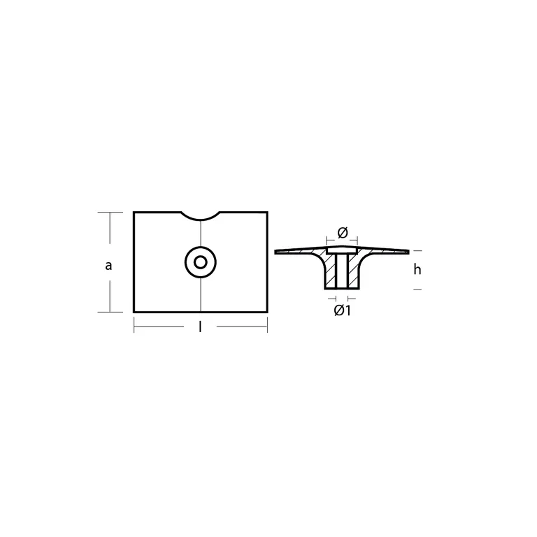 Anode Concept Yamaha Aluminiumsanode Undervannshus 9,9-30hk