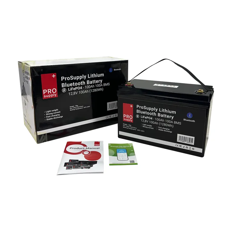 ProSupply Lithium Bluetooth LiFePO4 12V batteri 100Ah 100A BMS