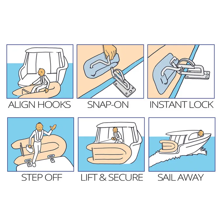 Insta-lock Snap Davit for badeplatform