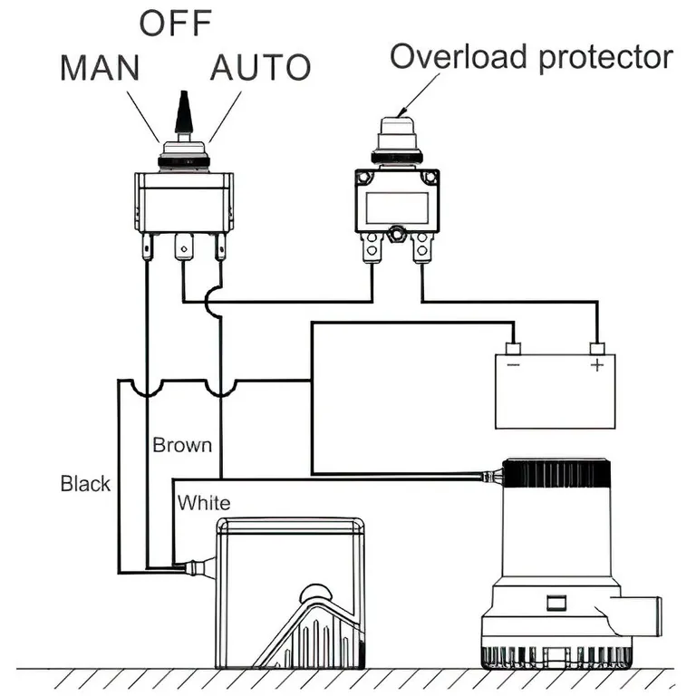 Seaflo 05 Serie lukket nivåbryter 12V