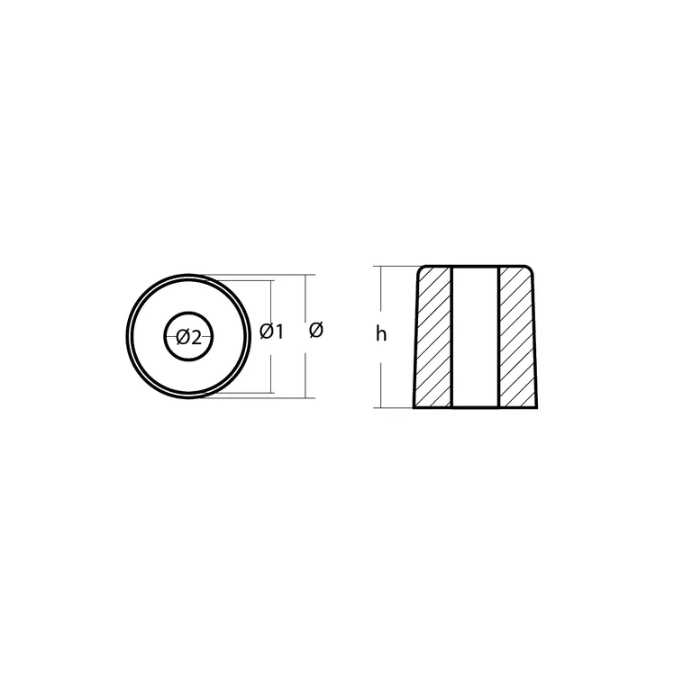 Anode Concept Yamaha Alumimiumsanode for motorblokk F2,5-F130