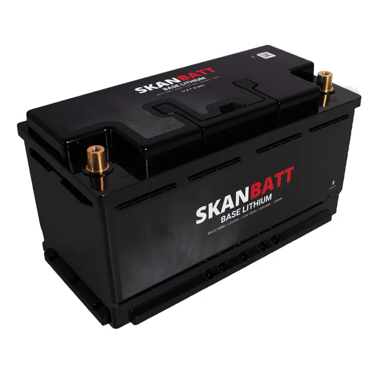 Skanbatt Base Lithium batteri 12V 100Ah 100A BMS Bluetooth Bobil