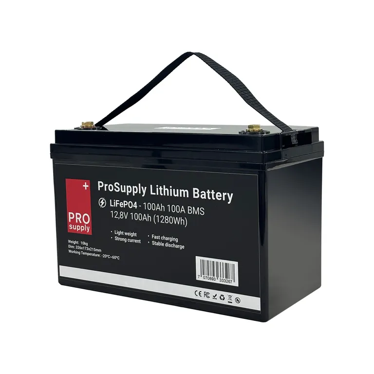 ProSupply Lithium LiFePO4 12V batteri 100Ah 100A BMS