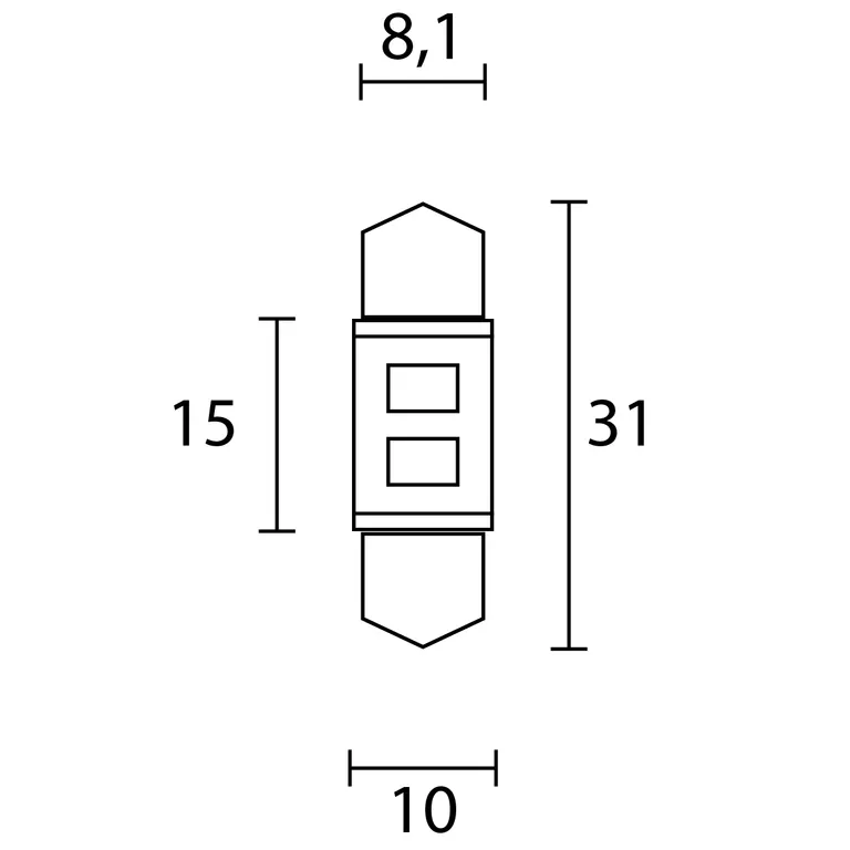 Nautilight LED Festoon 31mm 0,8 Watt 12 / 24 Volt