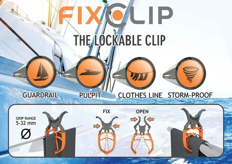 FIXCLIP klesklype med grep fra 5-32mm (6 pk)
