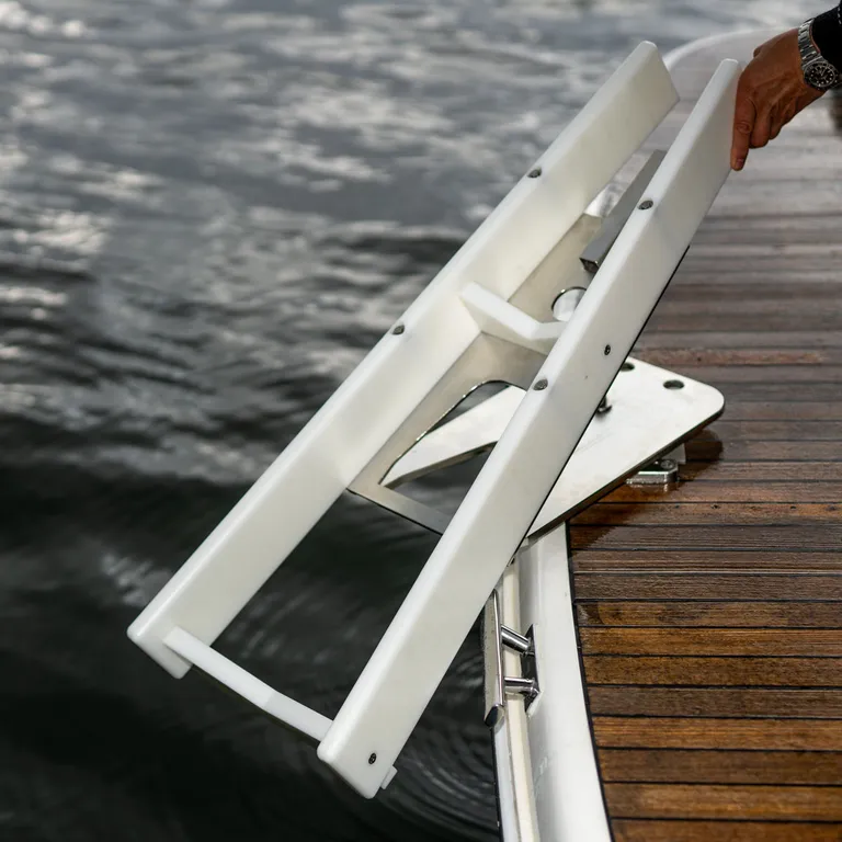 NorDav V Swivel Davit, syrefast stål hvit