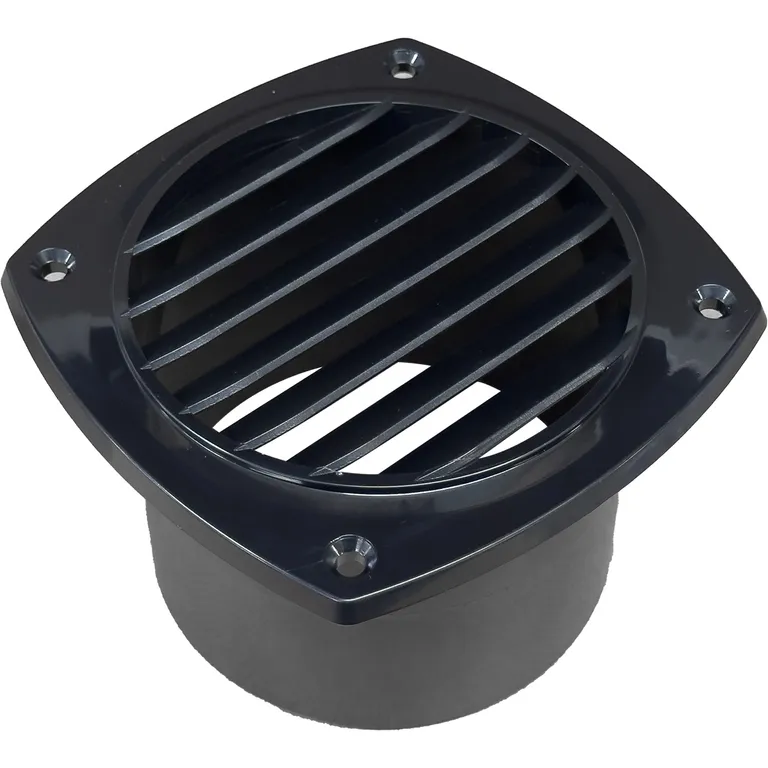 Osculati Ventilrist 125x125mm m/100mm Slangestuss Sort