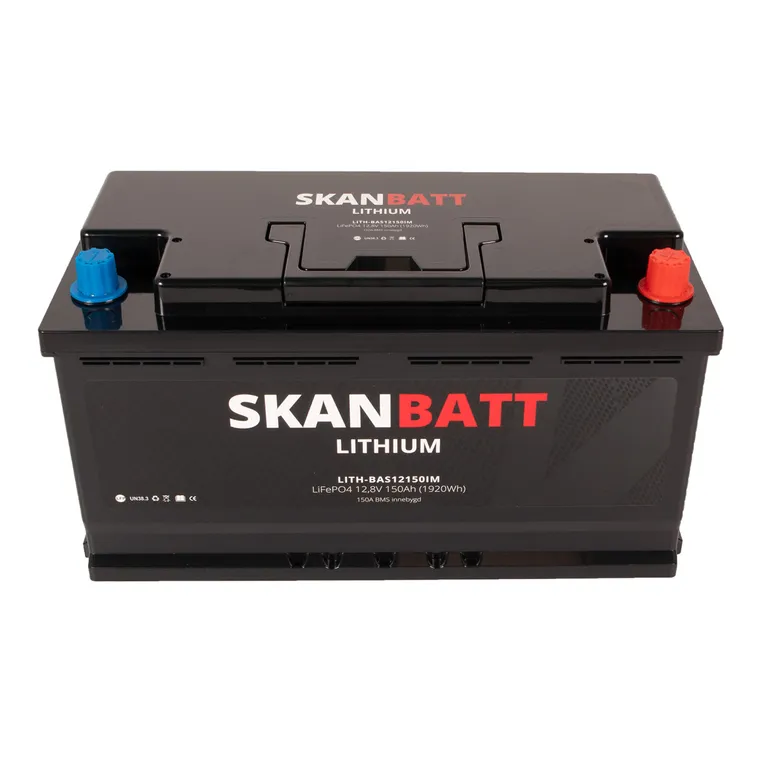 Skanbatt Lithium 12V 150Ah LiFePo4-batteri, 150A BMS