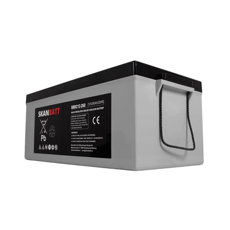 Skanbatt AGM Deep Cycle batteri 12V 260Ah (+ høyre)