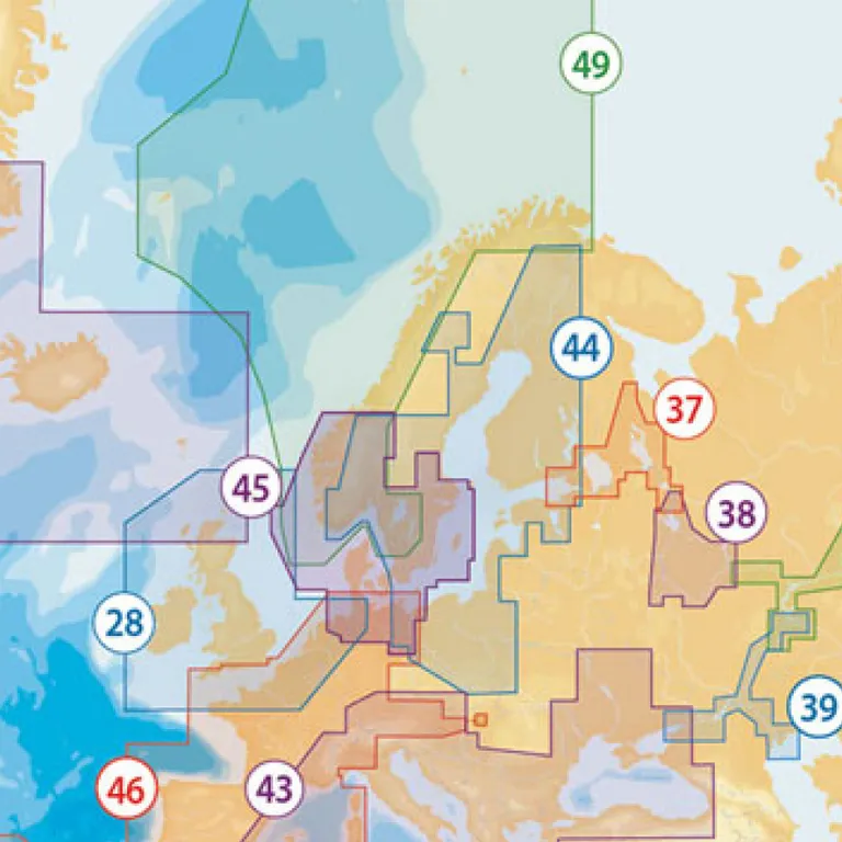 NAVIONICS+  blank kartbrikke, last inn ett av områdene listet opp  (SD-brikke)