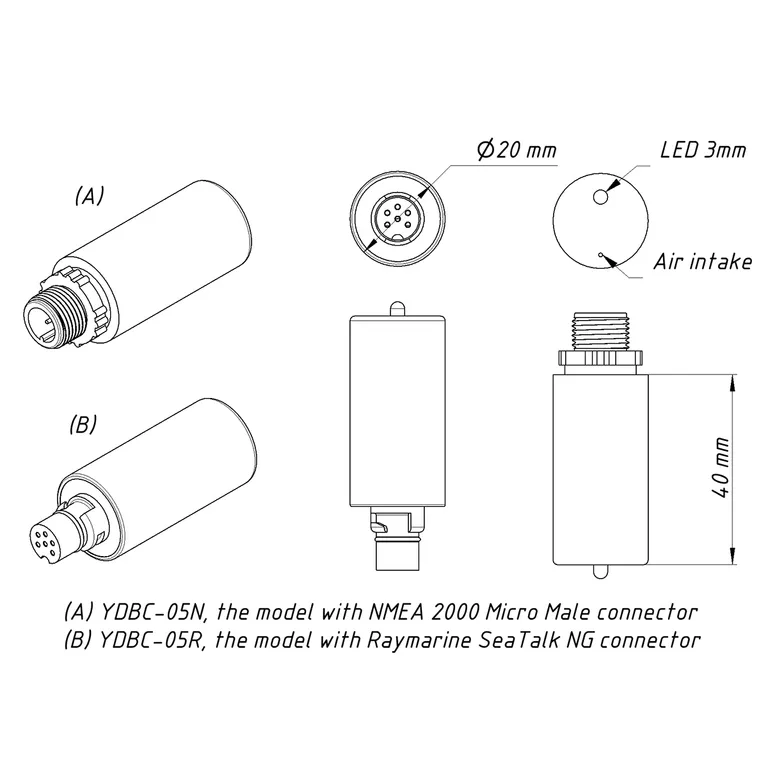 Yacht Devices YDBC-05R NMEA2000-barometer (SeatalkNG)