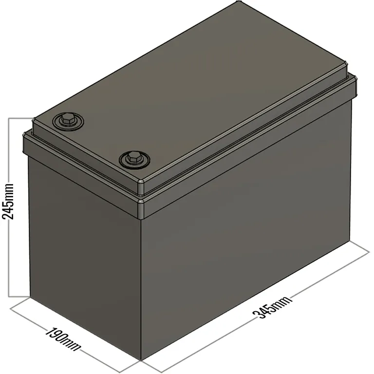 Skanbatt Litium Basic kompakt LiFePo4 12V batteri 200Ah m/200A BMS