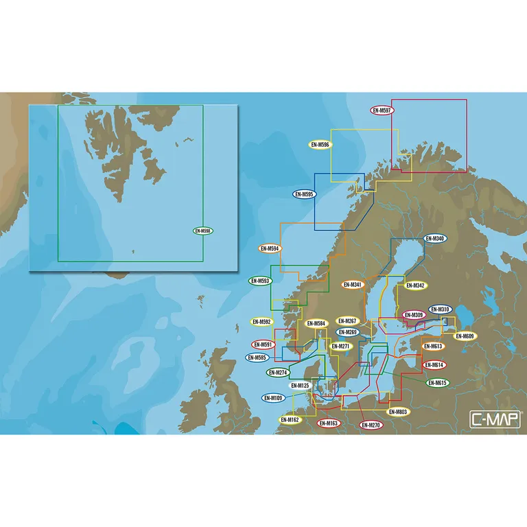 C-MAP MAX elektroniske sjøkart SD brikke