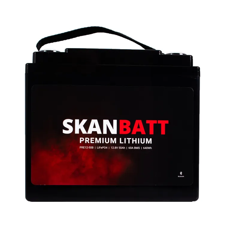 Skanbatt Premium Lithium 12V 50Ah 60A BMS Bluetooth