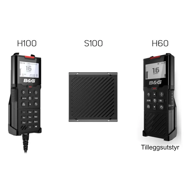 B&G V-100 modulær VHF med håndsett og høyttaler